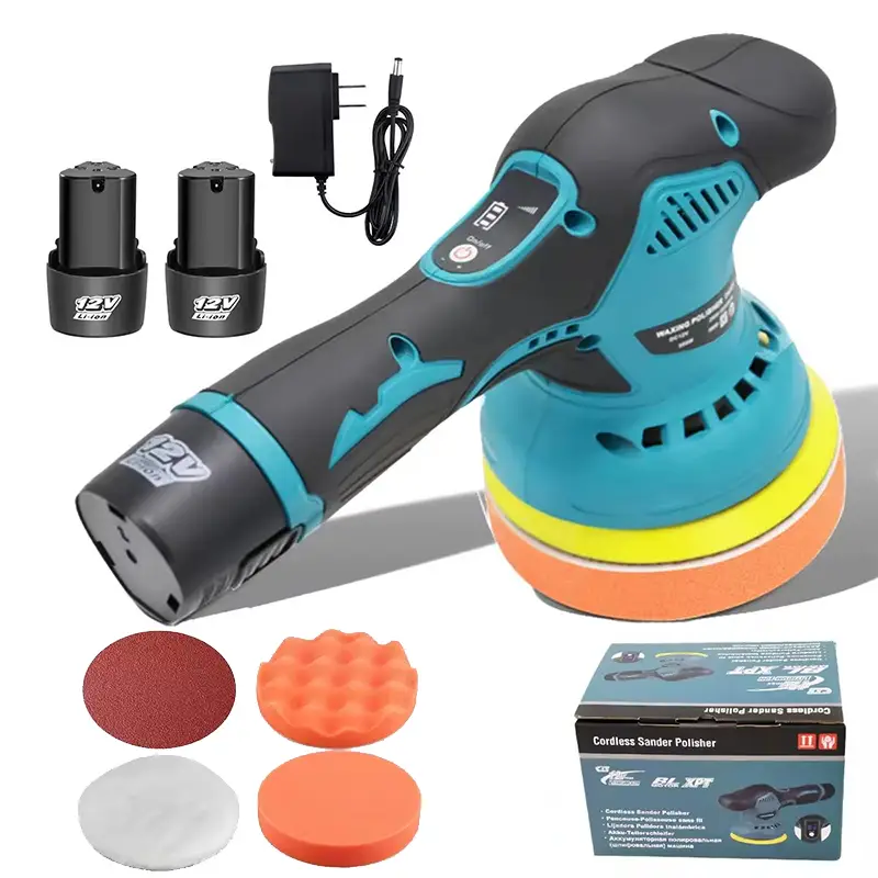 Cordless Buffer Polisher, 6 Inch Portable Polisher with 2 Pcs 12V Lithium Battery, 6 Variable Speed 2500-5000RPM Polishing 2025 NEW Perfect for Car De