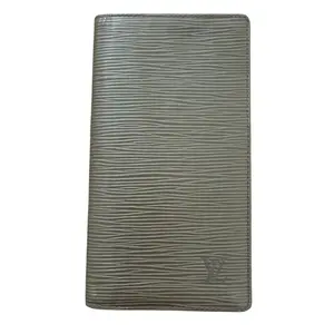 Pre-owned Louis Vuitton Wallet Small Leather Goods Authentic with COA Epi Leather Long Card Holder Mens Bifold Gray