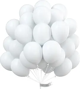 PartyWoo White Balloons 50 pcs 12 Inch Latex Helium White Cream Balloons for Wedding Baby Shower Birthday Bridal Shower Graduation Engagement Princess Anniversary Party Decorations White-Y13