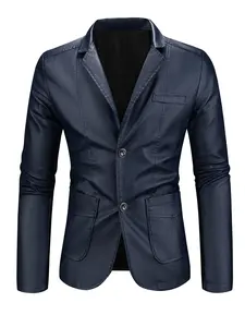 Men's Street Motorcycle Leather Jacket, PU Leather, Casual Short Jacket, Long Sleeve, All Seasons, Perfect Gift for Boyfriend, Spring & Fall Fashion
