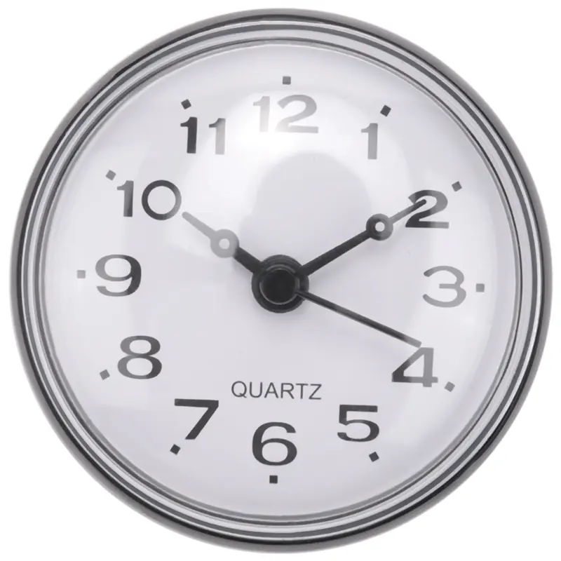 7cm Waterproof Rubber-Metal Circular Decor Clock - Ultra Compact Frameless Black Accessory with Suction Mount, Mountable for Kitchen, Sports Use, Round, Timer, 1 X Waterproof Shower Clock, 7Cm / 2.76 Inch