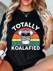 100% Cotton Unisex Cute koalafied shirt dad men boys girls women koala T-Shirt Casual Top