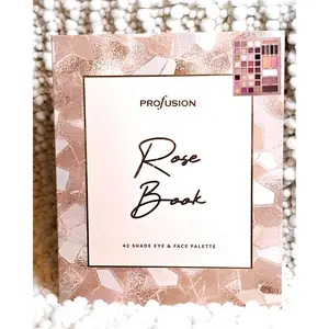 Profusion Rose Book Eye Shadow and Blush Palette, 42 Shades, Makeup Collection