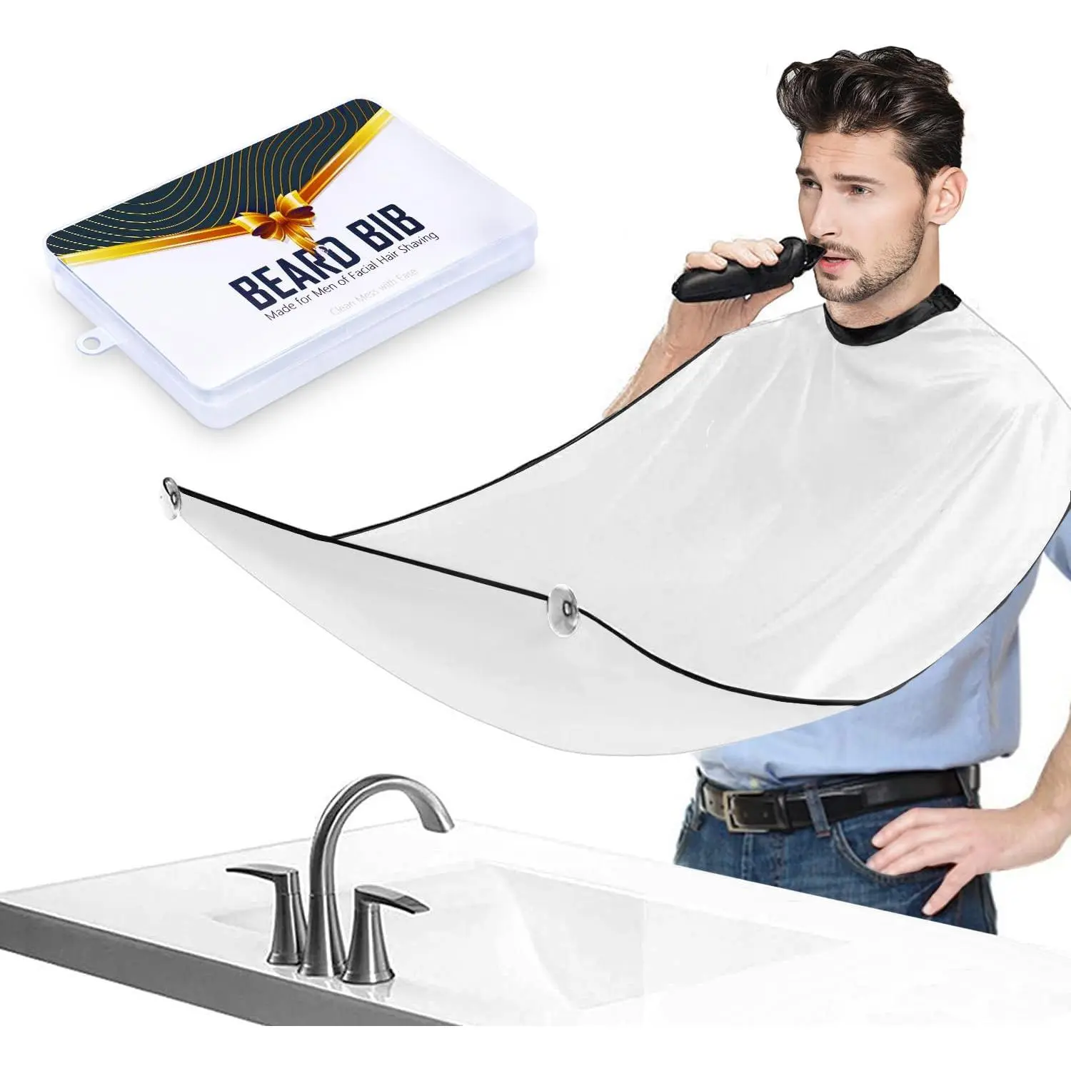 Beard Trimming Catcher for Men Shaving Hair Clippings Non-Stick Waterproof Grooming Cloth