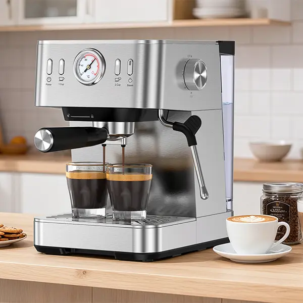 Forget Complicated Coffee Shops: 20Bar Pro Espresso Machine with Smart Temperature Control & 360° Milk Frother