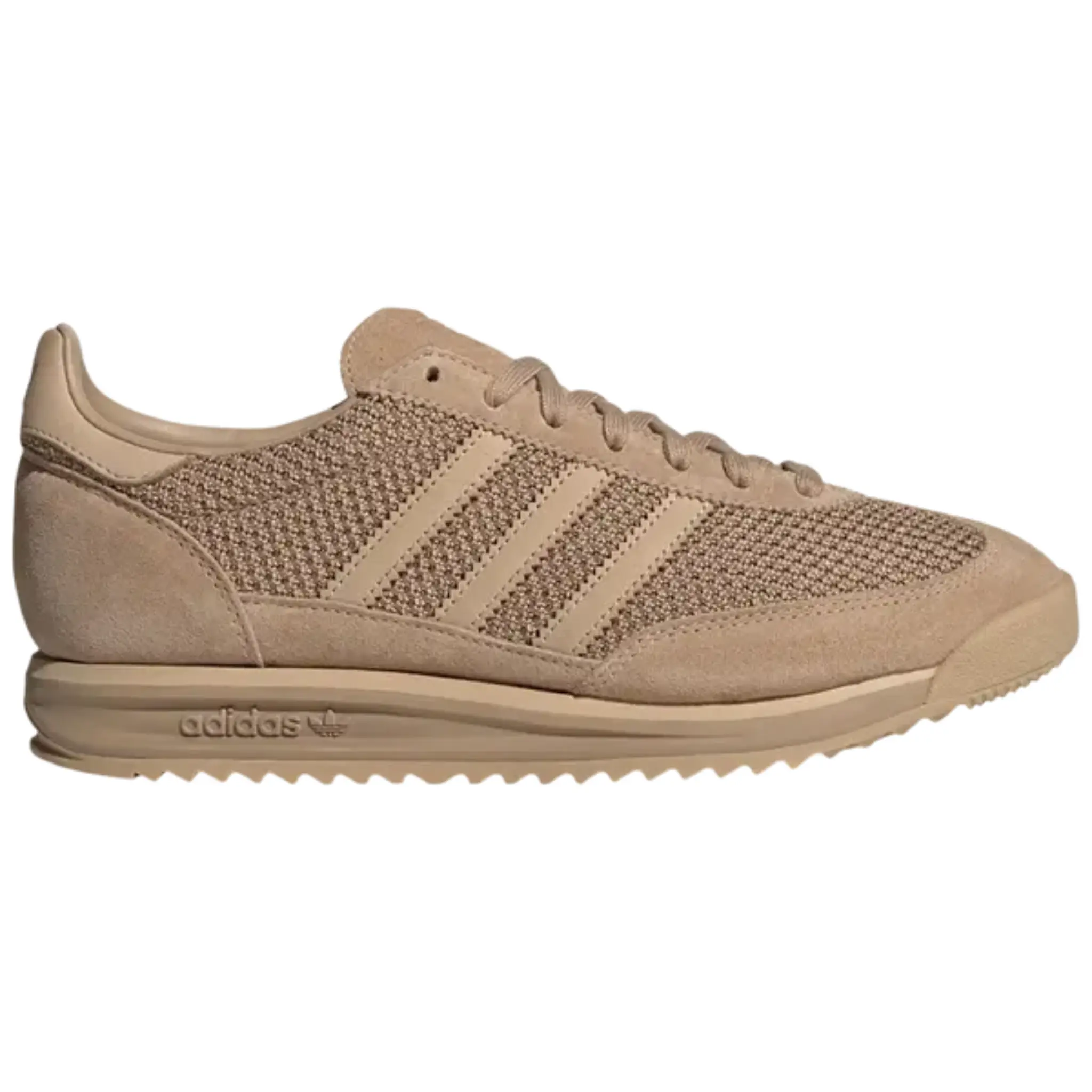 Men's Retro Running Sneakers - Tan Low Top in Nylon Suede with a Cushioned Sole and Adjustable Fit for Travel & Athleisure