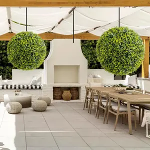 GARVEE 15.7 Inch Large Artificial Topiary Balls Set of 4, Lifelike Boxwood Greenery Hanging Spheres for Indoor and Outdoor Home Decor, Perfect for Enhancing Garden, Patio, and Living Spaces
