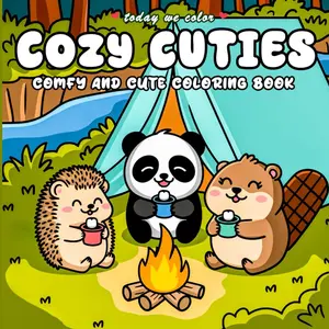 Cozy Cuties: Comfy And Cute Coloring Book for Adults and Teens Featuring Simple Cozy Creatures Designs for Relaxation