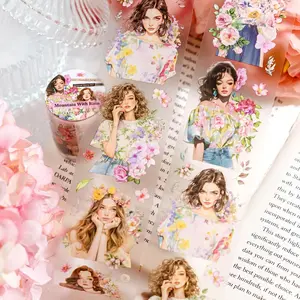 Vintage Washi Tape, 1 Roll Retro Scene & Figure Pattern Decorative Tape, Decorative Sticker for Scrapbook, Journal, Gift Wrapping, Scrapbook Page, Scrapbooking, Stickers Adults