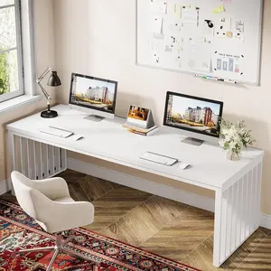 Tribesigns Extra Long Computer Desk, Industrial Double Workstation with Metal Legs for Home Office, 78"
