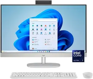 HP All-in-One Computer Desktop, 27'' FHD Touchscreen, Intel 12-core Ultra 7 155U(Beats i7-1355U), Wireless KB & Mouse, Windows 11 Pro, Wi-Fi 6, Bluetooth, Adjustable Height (16GB DDR5 RAM | 1TB SSD)