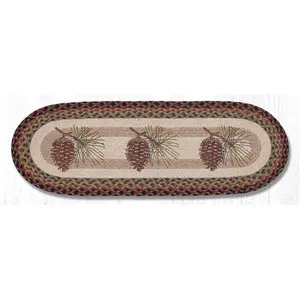 Capitol Importing 68-081P 13 x 36 in. Pinecone Oval Table Runner