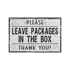 Please Leave Packages In The Box Sign, Custom Modern Farmhouse Metal Wall Decor, Entrance Porch Drop Off Location For Delivery Drivers 12x8