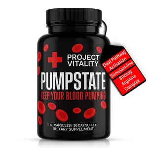 Project Vitality Pumpstate Nitric Oxide Booster - 60 Capsules L-Arginine + L-Citrulline + Beta-Alanine for Enhanced Pumps & Performance
