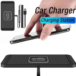 Car Wireless Charger Silicone Non Slip Pad for iPhone 17 16 15 14 13 12 Samsung 15W Car Wireless Phone Chargers Fast Charging Station
