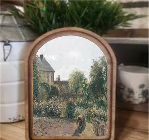 Vintage Garden Framed Art Arch Top