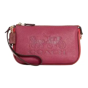 COACH Nolita 19 Carriage Print Leather Small Crossbody Bag for Women in Magenta
