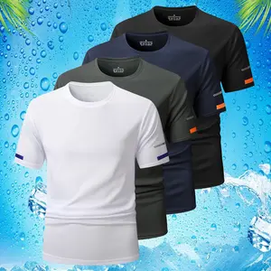 4pcs Men's Athletic T-Shirts - Workout Shirts, Short Sleeve, Round Neck - Perfect for Gym, Running & Training, Gym Wear