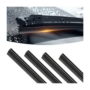 4pcs Car Windshield Wiper Strips  Diy Silicone Frameless Window Boneless Replacement Auto Adjustable Insert Rubber Refills Universal For Suv Truck Van