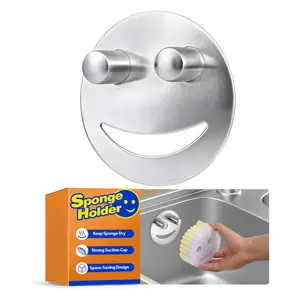 Stainless Steel Sponge Holder Sink Caddy with Suction Cup Kitchen Organizer