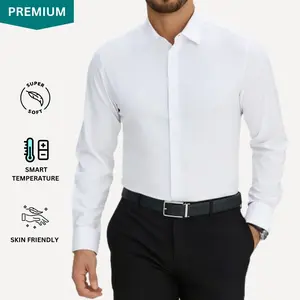 Alimen Premium Wool-Modal Dress Shirt Regular Fit Ultra-Soft Performance Dress Shirt for Men | The "Closer" Shirt for Men | Effortless Quiet Luxury & Comfort fathersdaygift