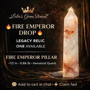 Lela's GemStoneZ Fire Emperor Pillar Hematoid Quartz Tower 12 in Statement Crystal with Natural Iron Inclusions for Meditation & Decor