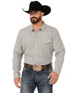 Blue Ranchwear Men's Dickens Gingham Long Sleeve Snap Western Shirt - Brfa23w50-Slt