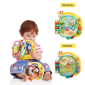 Baby Infant Music Enlightenment Book Toy Rattle Maracas Sensory, Electronic Sensory Learning Audiobook with Light Page Turn, Toddler Early Education Gift