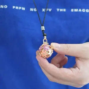 Tricolor Flower Garden Locket: Openable Hollow-out Design | Adjustable Chain | Includes 3 Botanical Scent Beads for Stress Relief & Sacred Mementos
