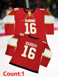 Men's Letter Embroidery Ice Hockey Jersey, Vintage Loose-fit V-neck Long Sleeve Sportswear, Sports Top for Party & Training