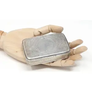 19th Century 1868 Victorian Art Nouveau Ornate Snuff Box Sterling Silver