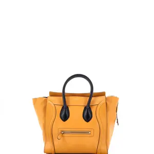 Pre-owned Celine Leather Top Handle Bags Bicolor Luggage Bag Mini by Rebag