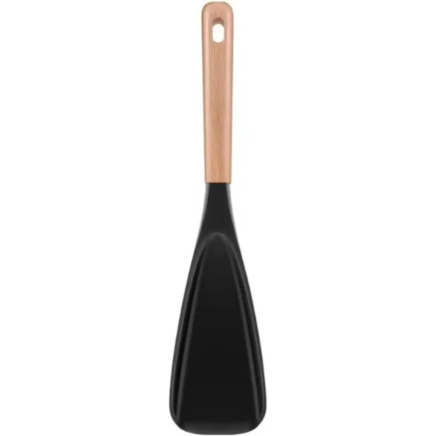 Large Cooking Spoons for Serving. 11.2" Nonstick  Spoonula with Wooden Handle, Heat Resistant Rubber Serving Spatula Spoon for Baking,Scooping and Scraping.