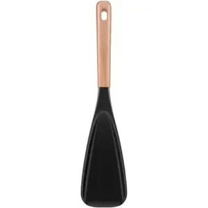 Large Cooking Spoons for Serving. 11.2" Nonstick  Spoonula with Wooden Handle, Heat Resistant Rubber Serving Spatula Spoon for Baking,Scooping and Scraping.