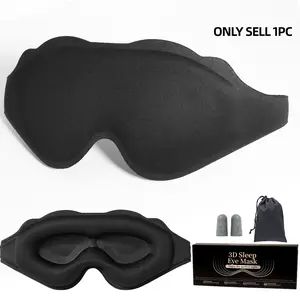 3D Fit Sleep Eye Mask, Full Light Blocking, Deep Groove Design, No Pressure on Eyes, Side Sleeper Friendly, Breathable Soft Fabric