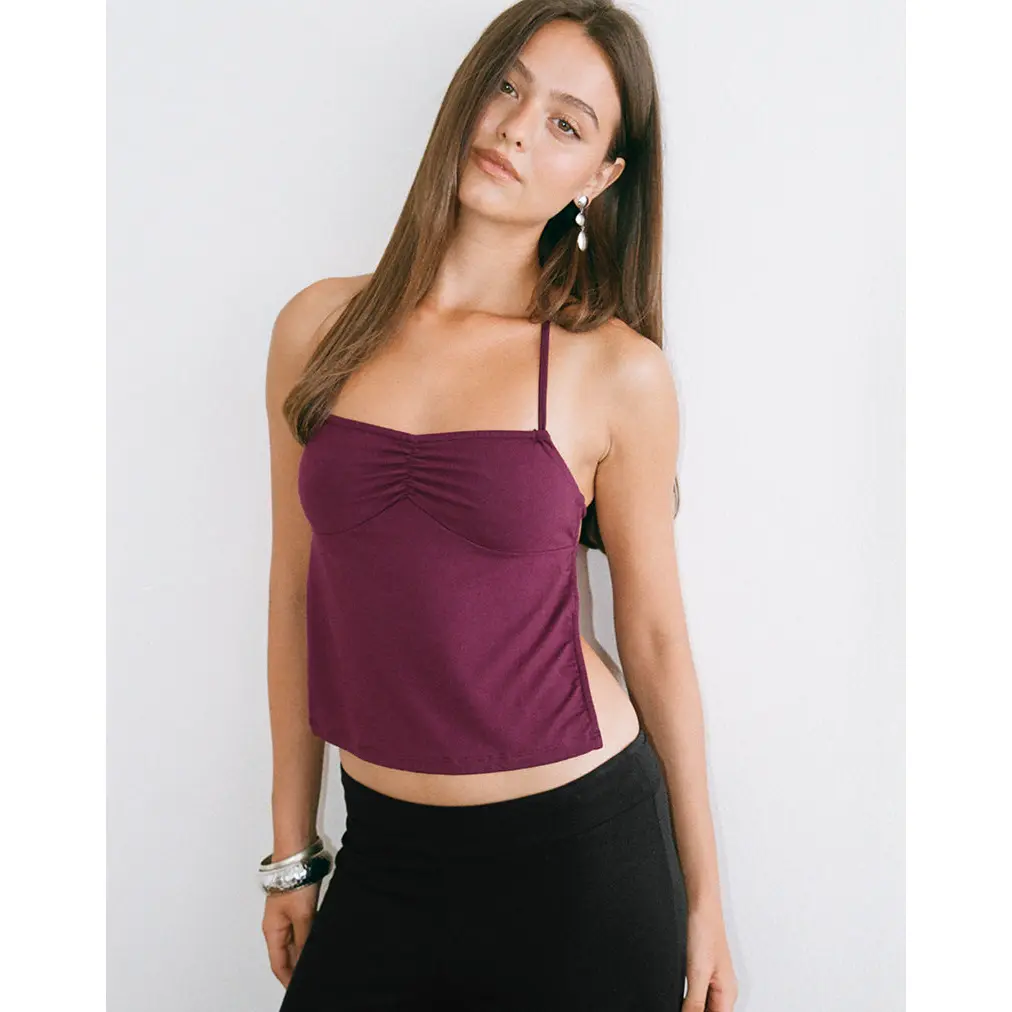 MOTEL Kindos Halter Top in Deep Purple