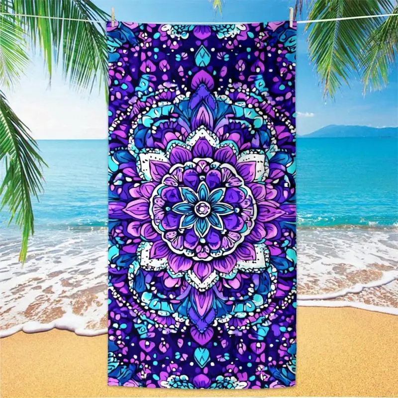 portable,,pool,hostess,gift,travel,,xl,luxury,bathtowels,decorative,boat,personalized,custom,towels,drying,Oversized Boho Mandala Print Microfiber Wearable Bath Towel - Super Soft Beach Towel, Quick-Dry, Drip Dry, Sand-Free, Absorbent, Lightweight, Vibran