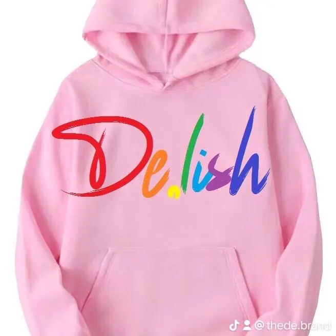 De.lish Pink W/Rainbow Hoodie Pullover