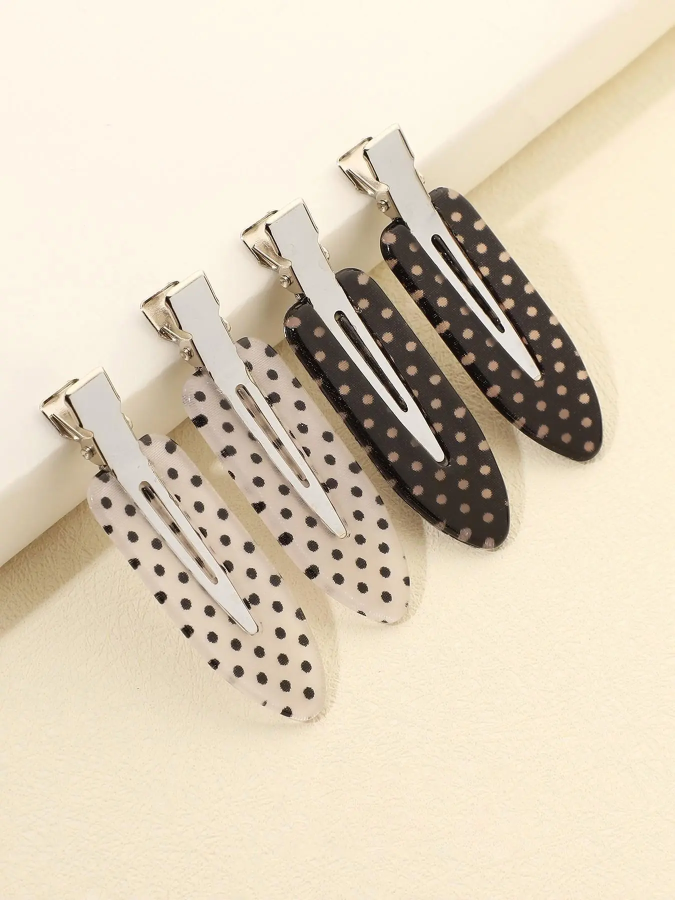 4pcs Polka Dot Hair Clips for Women, Frontal Side Bangs Clip, Invisible Fashion Hair Accessories, Casual Style, All Seasons, Spring Clip, Cute Hair Clips, Super Cute Clips, Hair Style Accessory