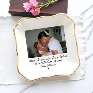 Custom Photo Mother of The Bride Jewelry Dish, Mother of The Groom Jewelry plate,Custom MOB Jewelry Tray for Mom, mothers day gift ideas, teacher appreciation gifts,Graduation Gift, Wedding Favor Gift For Mom
