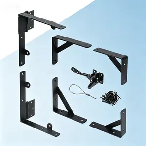 Heavy Duty Anti Sag Gate Hardware Kit with Latch for Wooden Fence, Reinforced Corner Brace Brackets, Rust Resistant Durable Metal Construction, Easy Installation Fence Gate Support