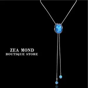 Titanium steel resin necklace, length 80cm, women's necklace AS-XL-15 ZM-ZH-1