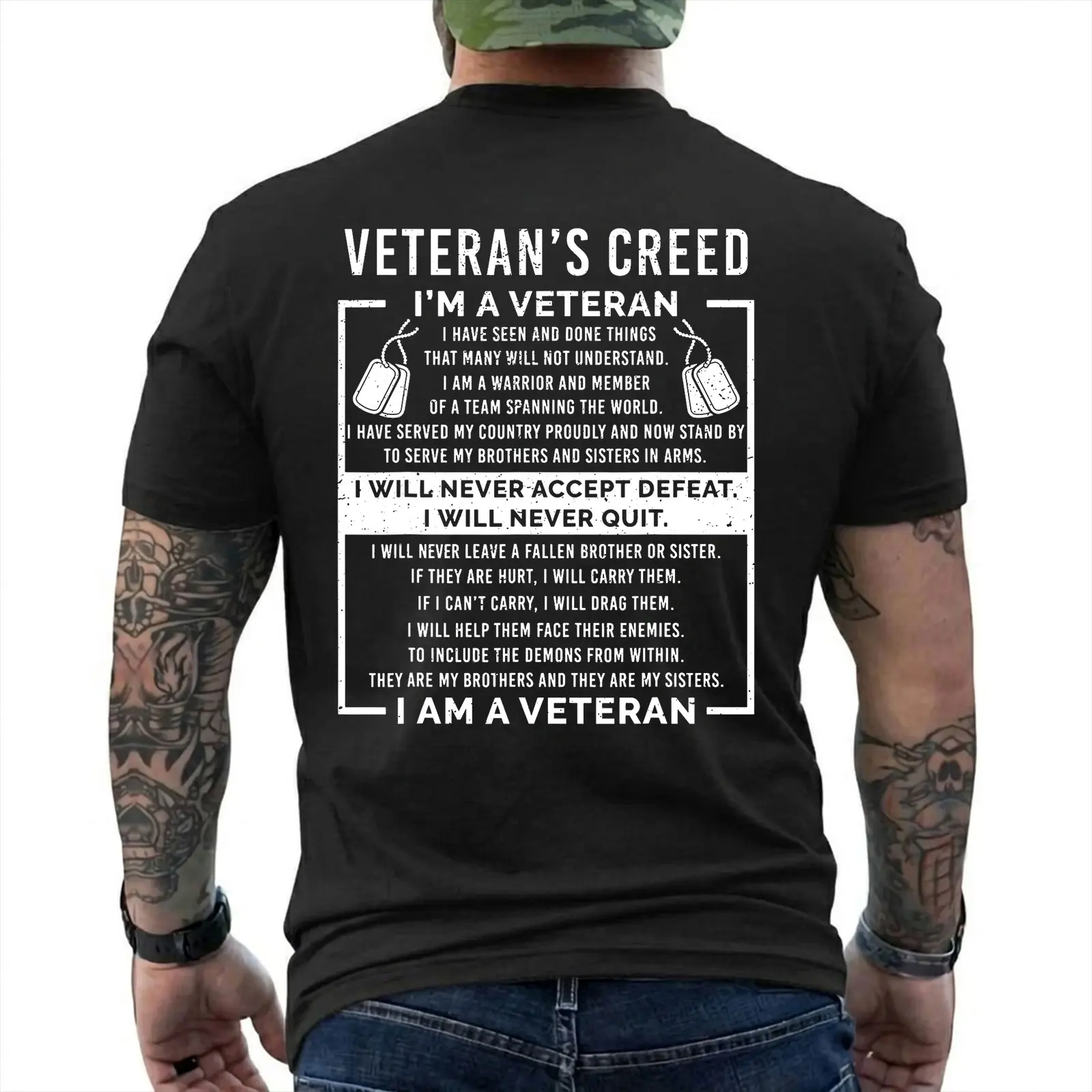 Veteran Shirt, Veteran's Creed Military Graphic Tee, US Army Patriot Veteran Gift, Veterans Day Memorial Day Unisex T-Shirt
