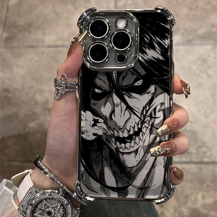 Hot-blooded anime Attack on Titan Plating Phone Case For iPhone 17 17Air  16 15 14 13 12 11 Pro Max X XSMax Plus Anti-Fall