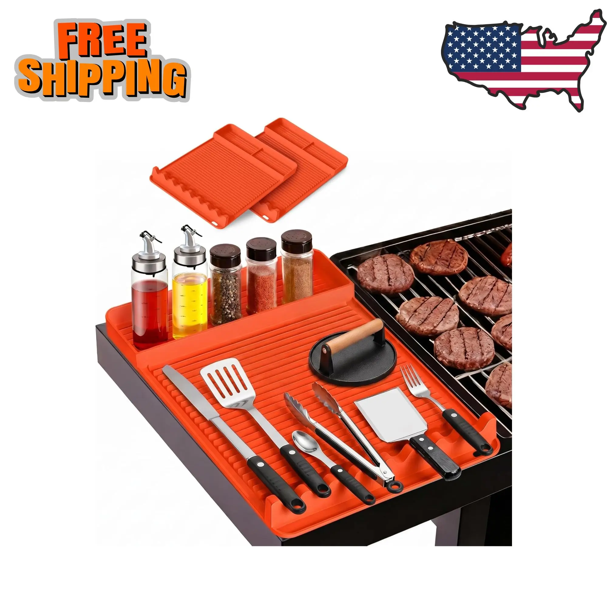 Heat Resistant Silicone Grill Mat for Blackstone - 2Pack 16x11.5''