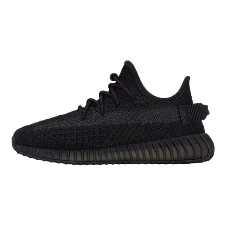 Adidas Yeezy Boost 350 V2 Slip Resistant Abrasion Low Top Kids' Lifestyle Shoes Black Comfort Lightweight FZ6048