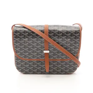 Pre-owned Goyard Resin / Acrylic Shoulder Bags Belvedere MM Coated Canvas Leather Shoulder Bag