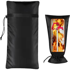 Outdoor Faucet Covers for Winter Freeze Protection,  Large 25" H x 13" W Thicker Insulation Long Winter Sock for Outdoor Sprinkler Yard Hydrant Hose Bib Insulated Spigot Covers Black