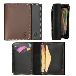 Men’s Handmade Full Grain Leather Wallet Slim wallet  Bifold, Compact and Durable Genuine Leather Card Holder for Everyday Use – Stylish, Fits Front Pocket, Ideal Gift for Him – Brown