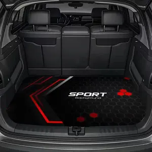 Car Trunk Mat with Sports Background Design, Rear Cargo Mat, Essential Travel Accessory, Fits Most Car Models, Elegant Interior Decor, Keeps Trunk Clean Dry